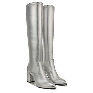 Franco Sarto Katherine Silver Knee High Boots size 6.5